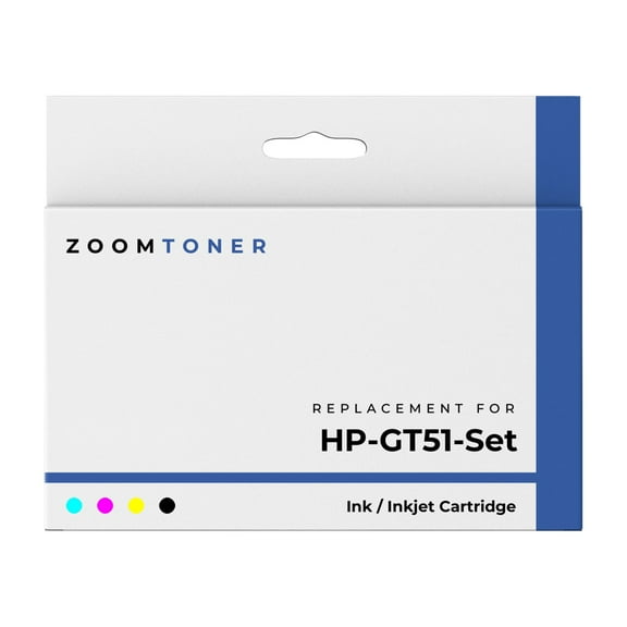 Zoomtoner Compatible with HP HP GT51 Set Ink / Inkjet Cartridge - Regular Yield - Cyan Magenta Yellow Black
