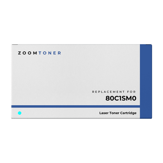 Zoomtoner Compatible with Lexmark IBM 80C1SM0 Laser Toner Cartridge - Regular Yield - Cyan