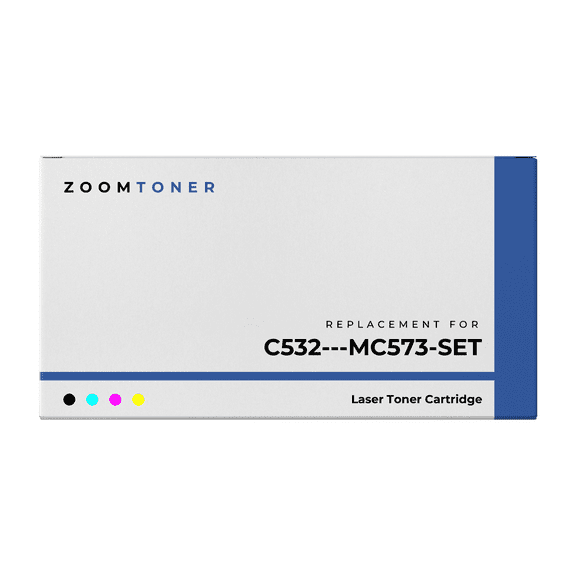 Zoomtoner Compatible with Okidata C532 / MC573 SET Laser Toner Cartridge - High Yield - Black Cyan Magenta Yellow