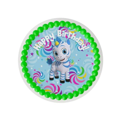Zoonicorn Cake Topper. Animated show, Four best friends that live in the enchanting dream world called Zooniverse. 8 inch Round - Valeo