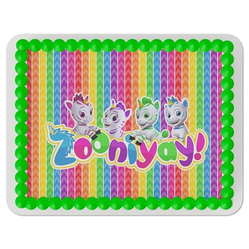 Zoonicorn Cake Topper. Animated show, Four best friends that live in the enchanting dream world called Zooniverse. Quarter Sheet ZOONIYAY 1