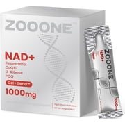 Zooone NAD+ Liquid Packets, Cellular Energy Support, Resveratrol, CoQ10, PQQ, 30 Packets