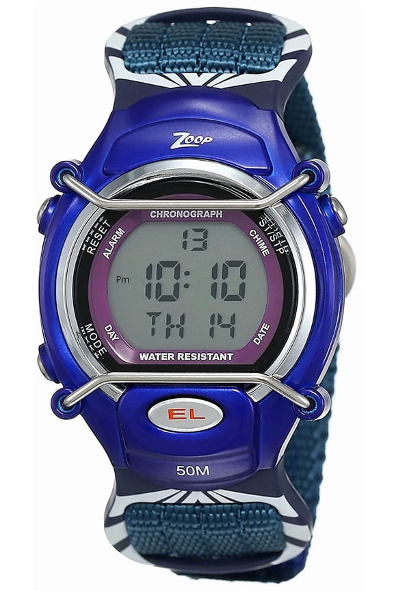 Zoop Digital Watch with Blue Fabric Strap for Kids-Velcro