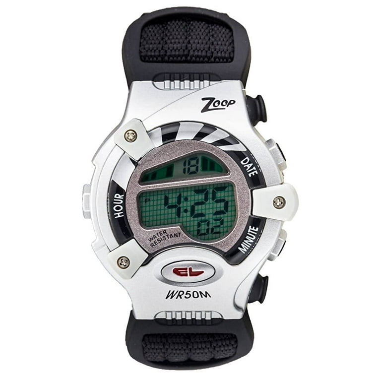 Zoop Digital Watch with Black Strap for Boys Velcro Walmart