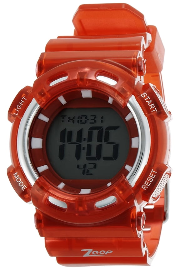Zoop Digital Watch with Red Plastic Strap for Boys-Glow in Dark