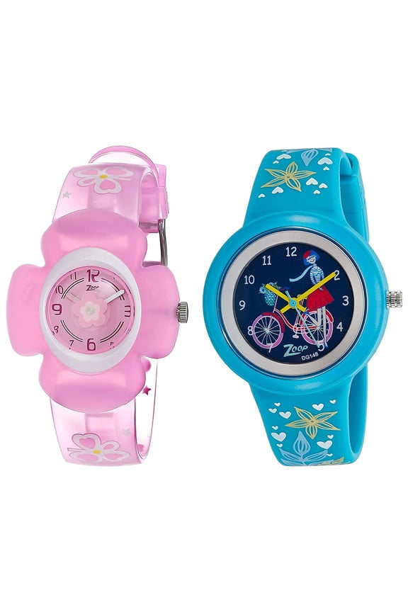 Zoop Pink Dial Analog Watch for Girls-Flower