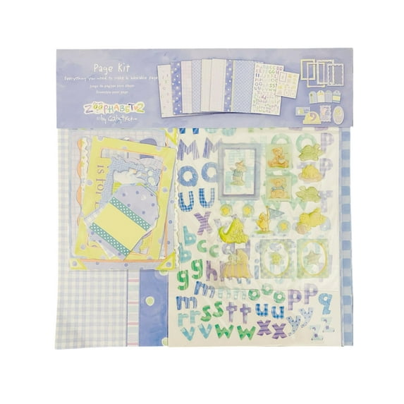 Zoophabet 2 Baby Design 12" x 12" Scrapbooking Page Kit, Blue