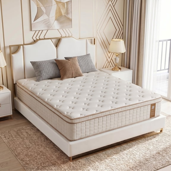 Zoopower 14" Twin Size Mattress, Medium Firm Pocket Spring Hybrid Mattress in a Box,Edge Support,CertiPUR-US Certified