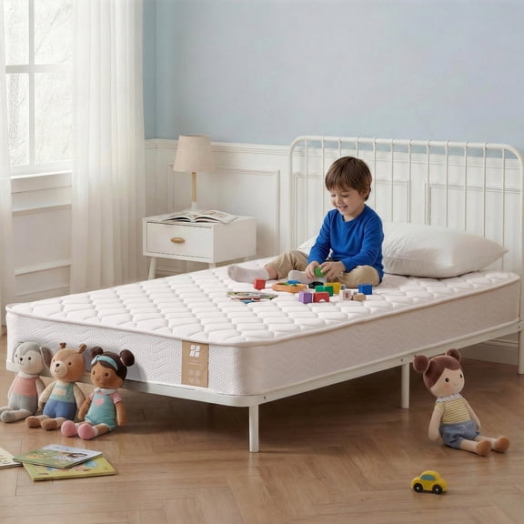 Zoopower 6 inch Twin Mattress in a Box, Medium Firm Spring Hybrid Mattress for Kids Bunk Bed Guest Room,CertiPUR-US Certified