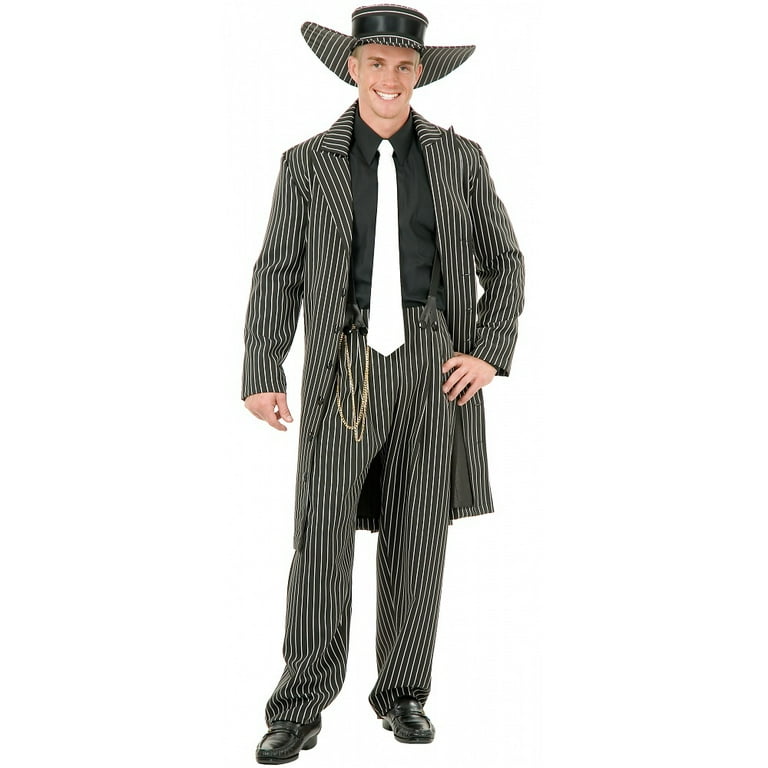 Gangster Costume Adult Black White Gangster Costume Adult Black White
