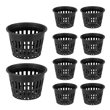 Zootealy 10 PCS Garden Slotted Mesh Net Cups 3 inch Hydroponic Planting Basket Round Plastic Pots