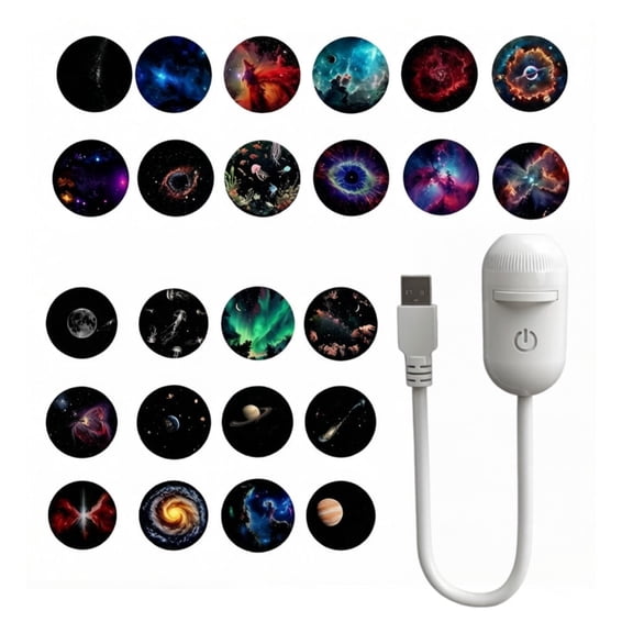 Zootealy 2-in-1 Projector & Night Light, Starry Sky Mood Lamp, USB Portable LED for Bedroom Ceiling Car Interior Decor, 24-Pack