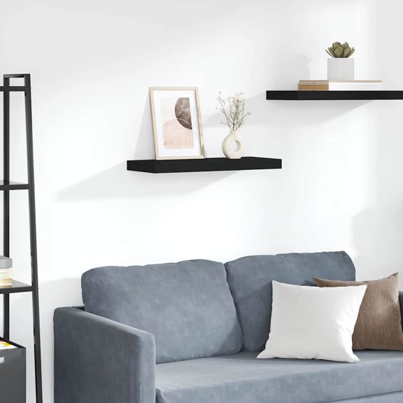 Zootealy 23.6in Black MDF Floating Wall Shelf for Display, 15.4lb