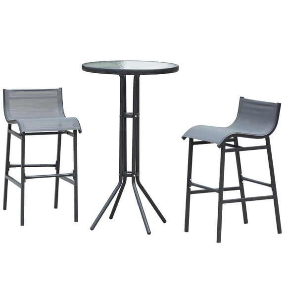 Zootealy 3 Piece Bar Height Outdoor Bistro Set for 2, Space Saving