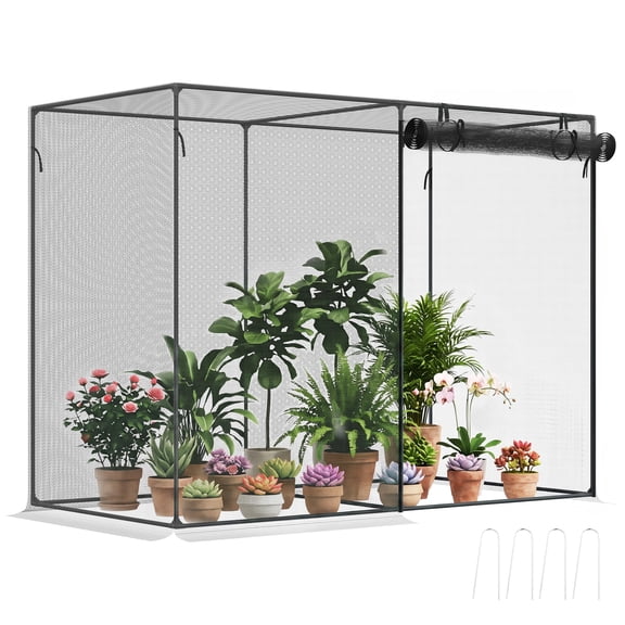 Zootealy 6 x 3 ft Walk-In Crop Cage, Steel Frame HDPE Plant Protector