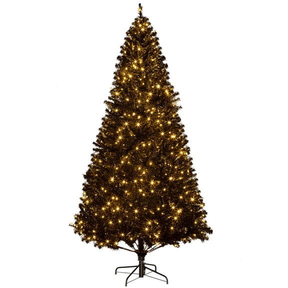 Zootealy 7.5 FT Tall PreLit Artificial Christmas Tree with Realistic Branches, 500 Warm White LED Lights and 1346 Tips, Black