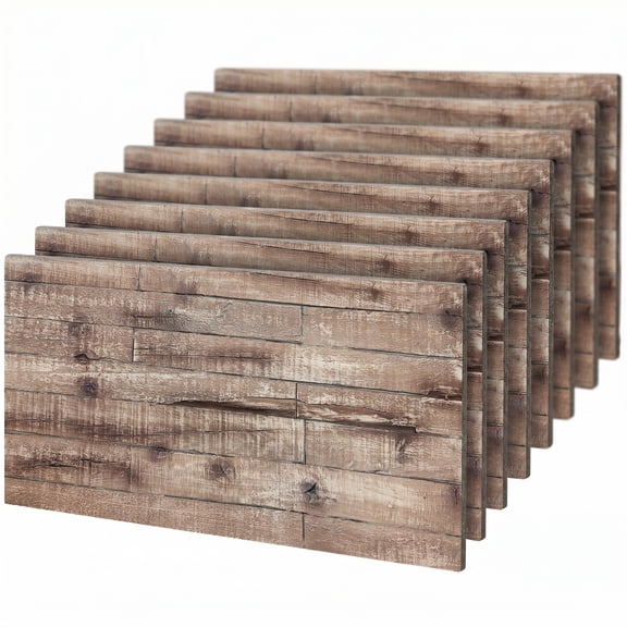 Zootealy 8-Pack 3D Faux Wood Wall Panels, Polyurethane, 47.2x23.6in, 61.8 Sq Ft
