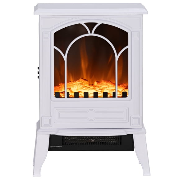 Zootealy Freestanding Electric Fireplace Heater with Realistic Flame Effect, 1450W Adjustable Modes, Overheat Protection, Auto Shut Off, 22 in, for Living Room Bedroom Small Spaces