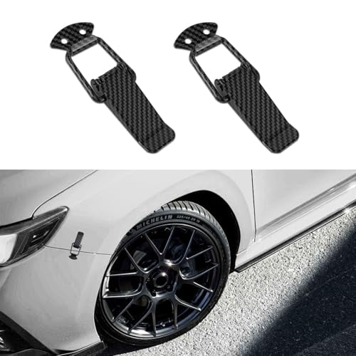 Zootealy Universal Stainless Steel Bumper Buckle Carbon Fiber Quick Release Latch Noise Reduction 2 Pack for Car Front Rear Bumper Trunk Tailgate Hatch