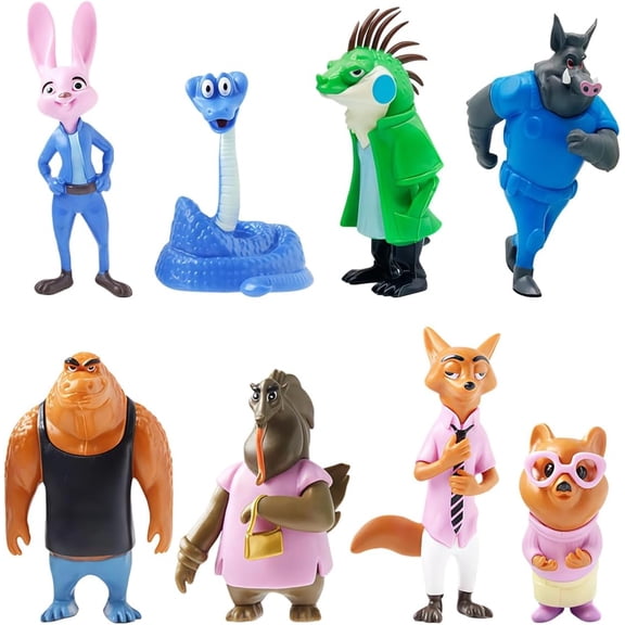 Zootopia 2 Action Figure Set - Collectible Figurine Gifts Decoration Figures 8 PCS , ncluding Nick Wilde, Judy Hopps, and other iconic figures, Collectible Figurine