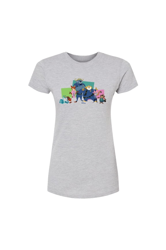 2 - Nick, Judy, And Friends - Juniors Fitted Short Sleeve Graphic T-Shirt