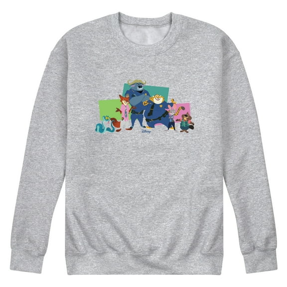 Zootopia 2 - Nick, Judy, And Friends - Men's Long Sleeve Crew Fleece Sweatshirt