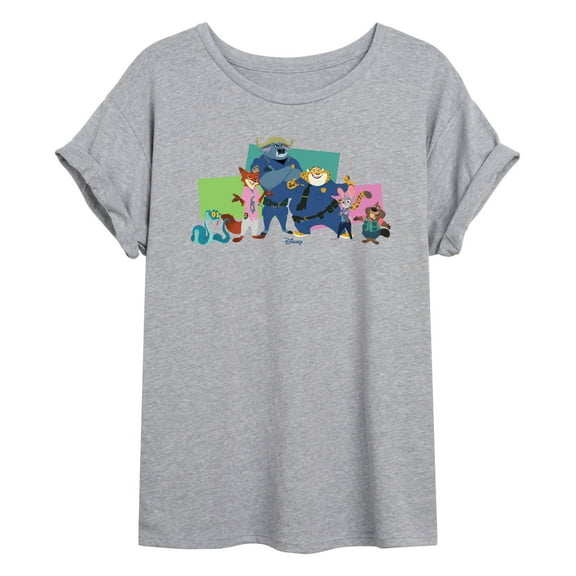 Zootopia 2 - Nick, Judy, And Friends -Womens Oversized Graphic T-Shirt