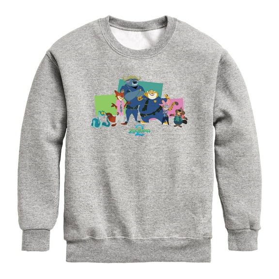Zootopia 2 - Nick, Judy, And Friends - Youth Crew Fleece Sweatshirt