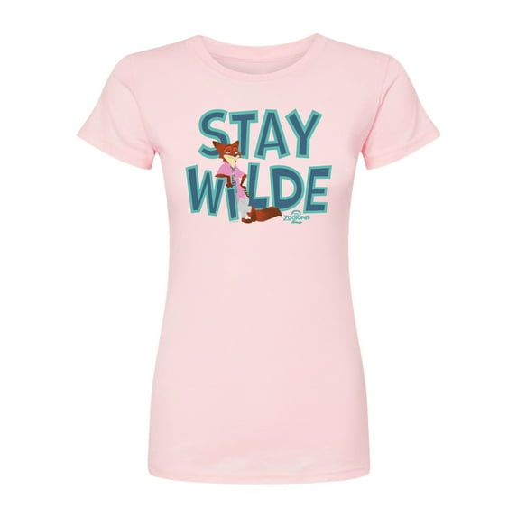 Zootopia 2 - Nick The Fox Stay Wilde - Juniors Fitted Short Sleeve Graphic T-Shirt