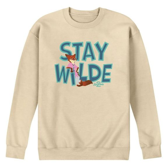 Zootopia 2 - Nick The Fox Stay Wilde - Men's Long Sleeve Crew Fleece Sweatshirt