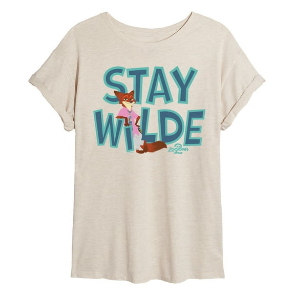 Zootopia 2 - Nick The Fox Stay Wilde -Womens Oversized Graphic T-Shirt