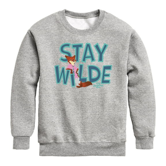 Zootopia 2 - Nick The Fox Stay Wilde - Youth Crew Fleece Sweatshirt