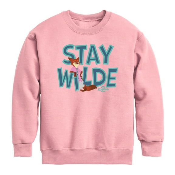 Zootopia 2 - Nick The Fox Stay Wilde - Youth Crew Fleece Sweatshirt