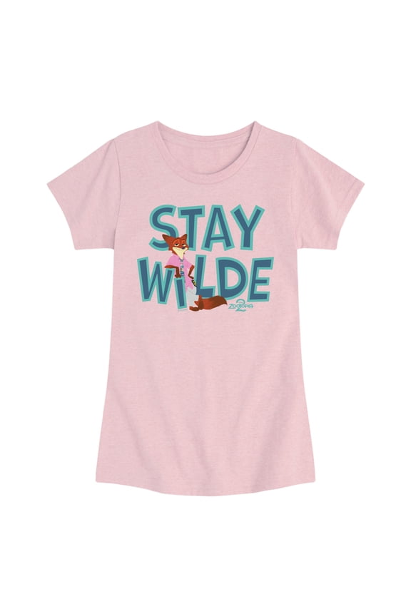2 - Nick The Fox Stay Wilde - Youth Girls Short Sleeve T-Shirt