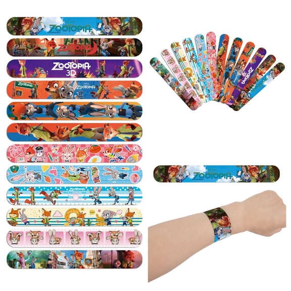 Zootopia 2-Themed Party Favors 48-Piece Set of Fox & Rabbit Slap Bracelets. Perfect for Anime-Themed Parties, Birthday Parties, and Classroom Rewards.