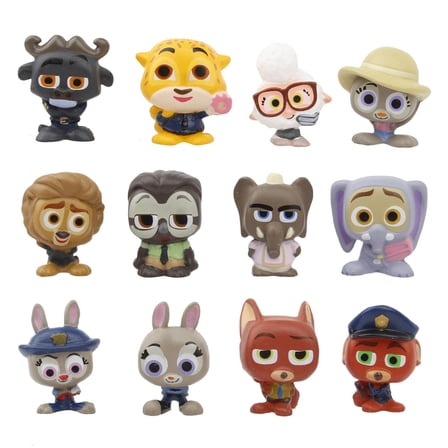 Zootopia Character Mini Figurine Set (12pcs) - Assorted Judy Hopps,Nick Wilde & Flash Styles,Collectible Toy Gift for Kids & Fans
