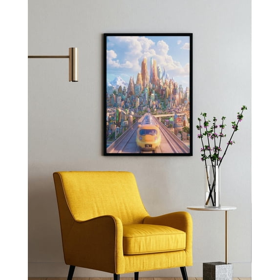 Zootopia City Poster, Zootropolis Skyline Wall Art, Unframed Paper Poster 8x10in