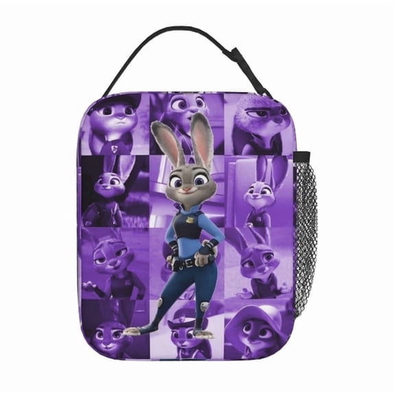 Zootopia Insulated Lunch Bag Cartoon Backpack, Reusable Thermal Cooler Tote for School Picnic Travel, Water Resistant Zipper Lunch Box Carry Bag Large Capacity Reusable Cooler Bag 11488-A25