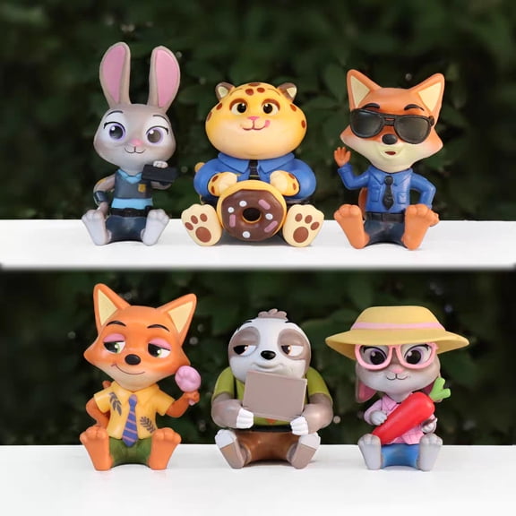 Zootopia Judy and Nick 6 Sitting Poses Figurine Blind Box Toys Desktop Gifts for Men and Women