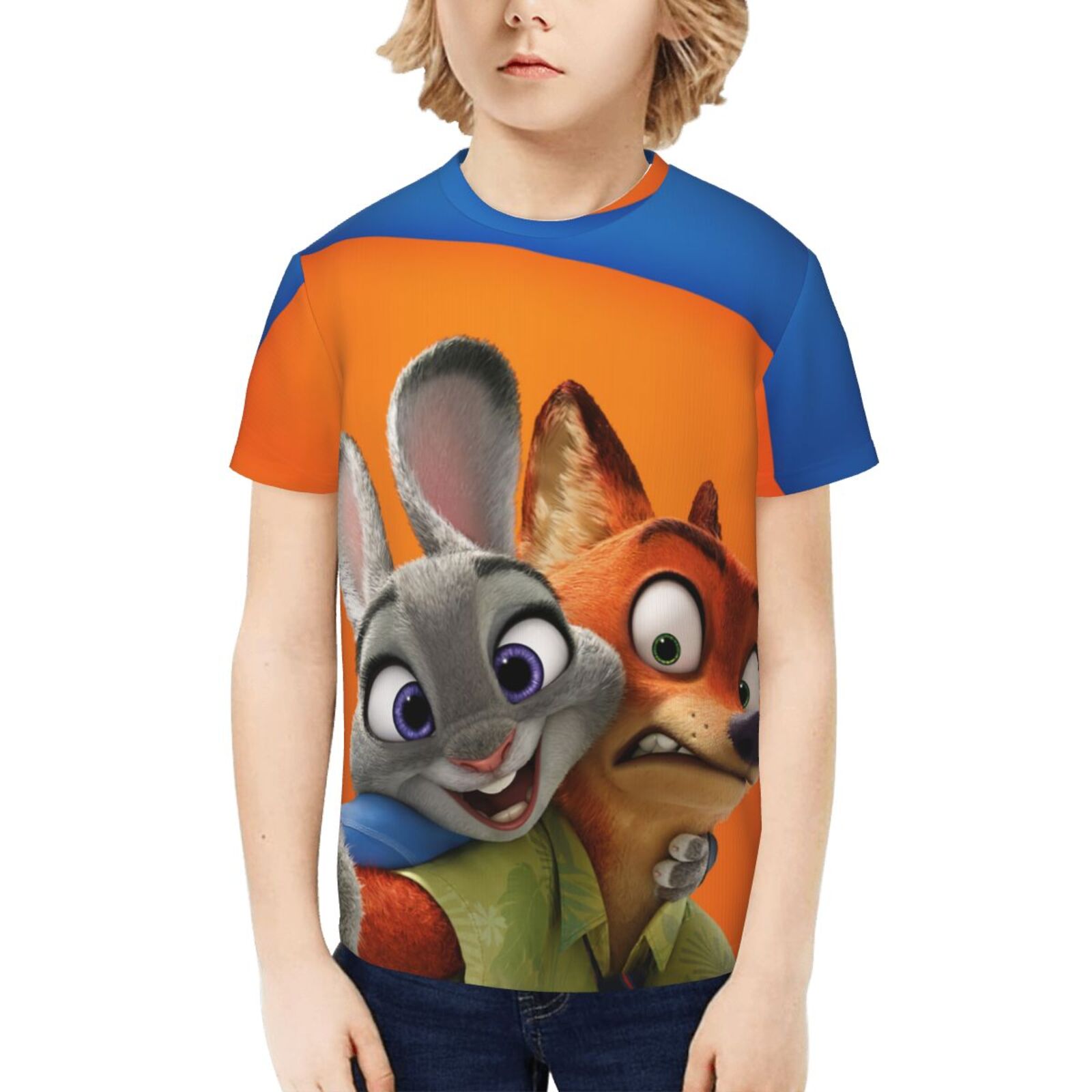 Zootopia Kids 3D Print Graphic T Shirts Funny Cartoon Casual Short Sleeve Top Tees for Youth Boys Girls