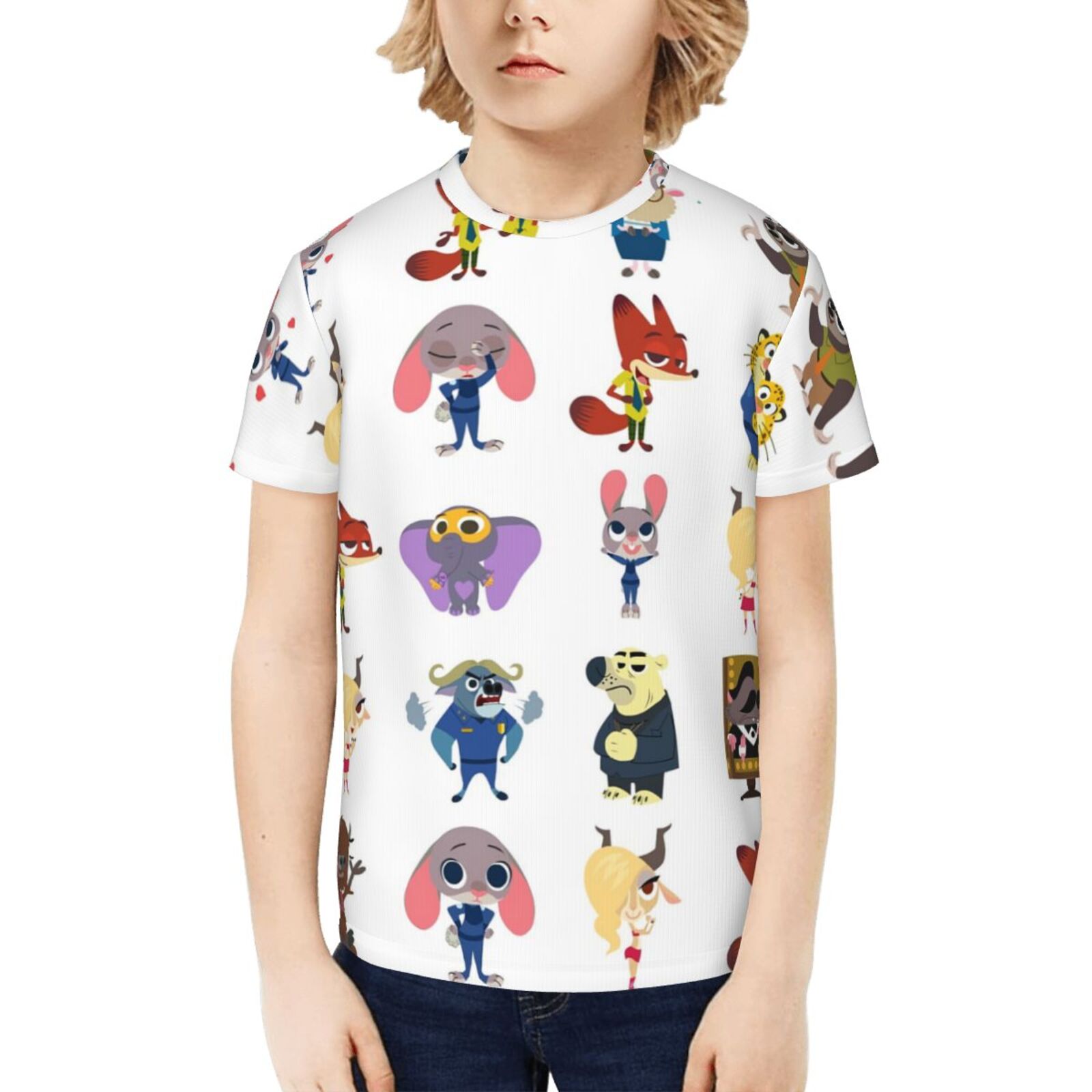 Zootopia Kids 3D Print Graphic T Shirts Funny Cartoon Casual Short Sleeve Top Tees for Youth Boys Girls