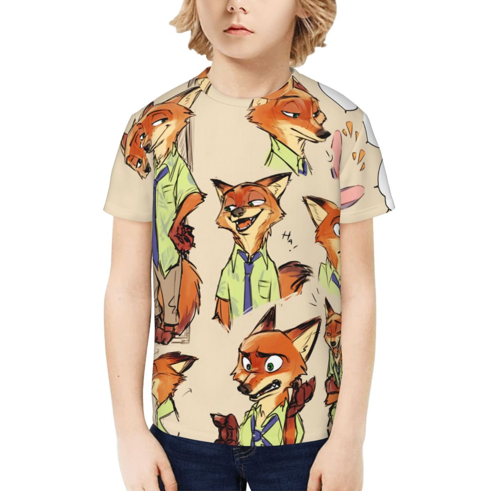 Zootopia Kids 3D Print Graphic T Shirts Funny Cartoon Casual Short Sleeve Top Tees for Youth Boys Girls