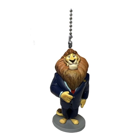 Zootopia Mayor Lionheart PVC Light Fan Light Pull Chain Figure Disney Lion 4New