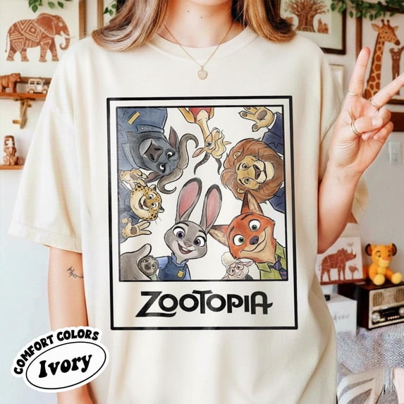 Zootopia T-Shirt featuring Nick Wilde and Judy Hopps for Family Trips and Retro Style