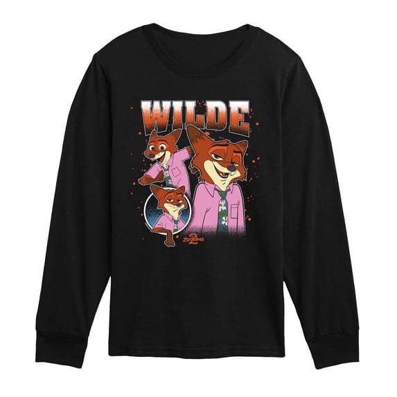Zootopia - Wilde Bootleg Boys' Long Sleeve Graphic T-Shirt