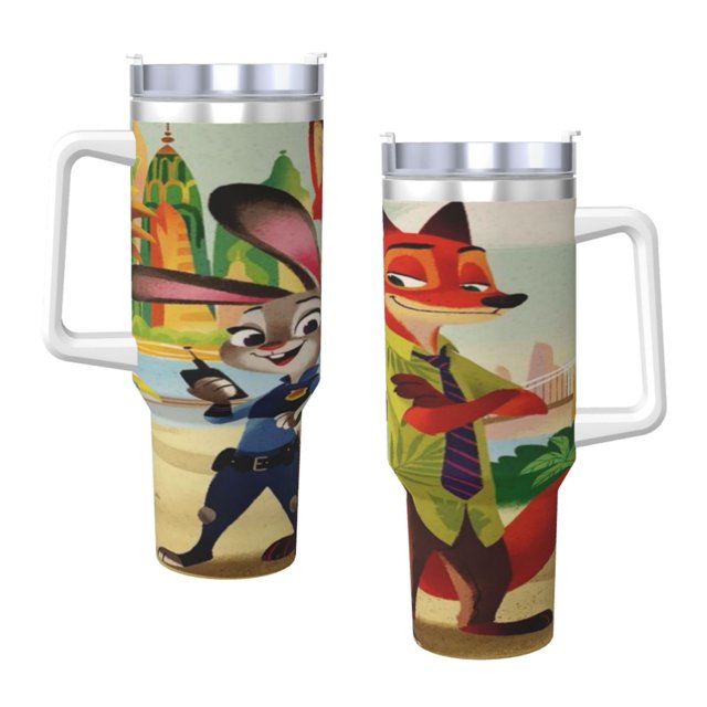 Zootroplis 40 Oz Tumbler With Handle And Straw Leakproof Insulated