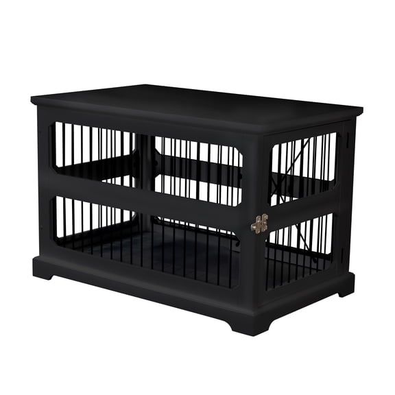 Contemporary Home Living 35.25" Black Rectangular Medium Slide Aside Crate and End Table