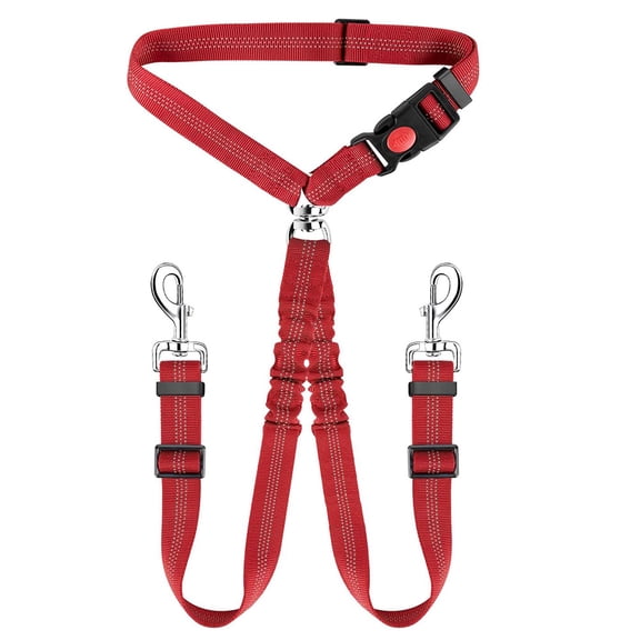 Zoowhale 2 Pack Dog Seat Belt Tether for Golf Cart, Pet Dog Seat Belt Harness for Car, Adjustable Golf Dog Collar Leash for Golf Cart Pet Safety Protection to Prevent Accidental Injury