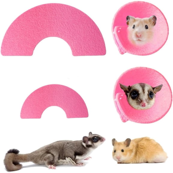 Zoowhale 2 pcs Sugar Gliders Recovery Cone Collar Hamster Mini Elizabeth Collar Protective Cones for Small Pet Adjustable Neck Cone for Sugar Glider Hamster Pink