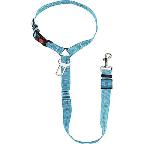 Zoowhale Cat and Dog Harness Solid Dog Harness Leash Pet Car Fit for Seat Belt Backseat Belt Adjustable Kitten Dogs Collar Pet Accessories Pet Traction Rope(Blue)